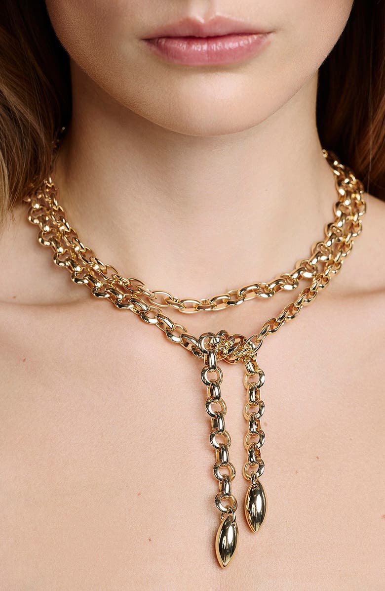 Jennifer Fisher Wraparound Link Necklace, Alternate, color, Yellow Gold