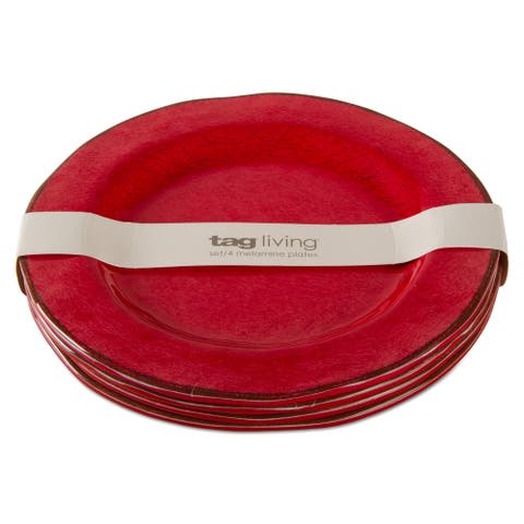 Veranda Melamine Salad Plates Set of Four Red Everyday Use