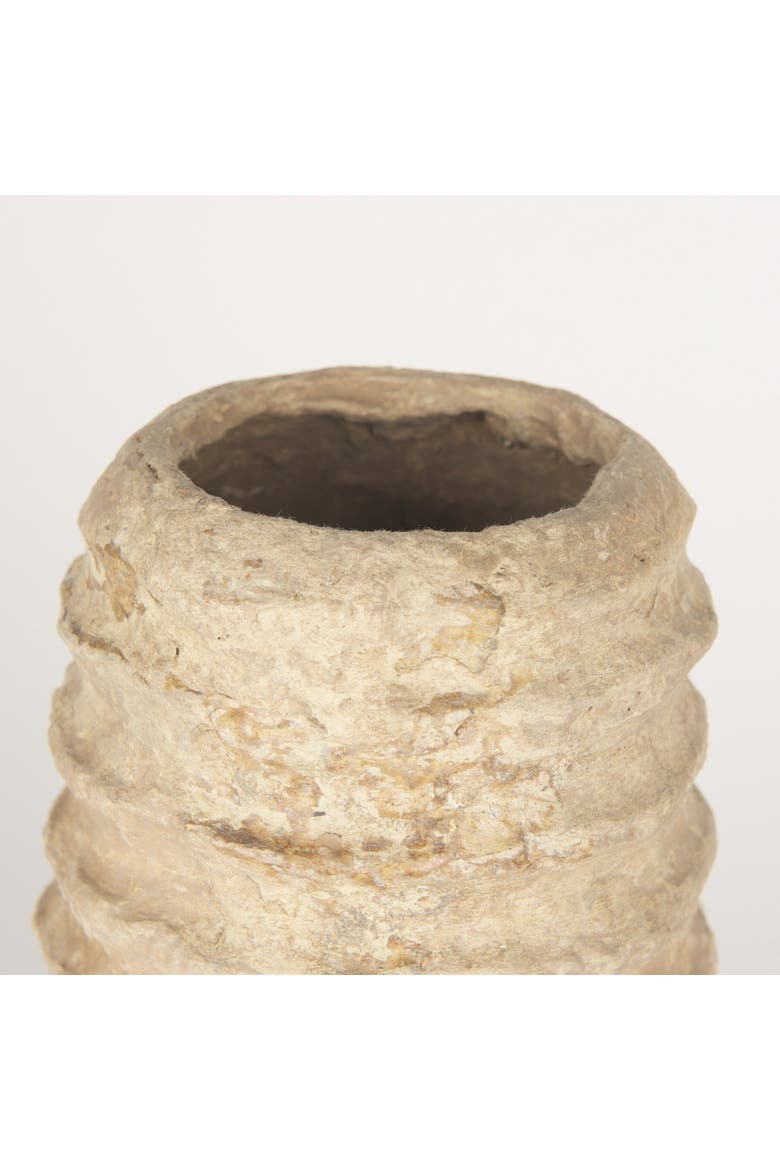 Kamli Small Paper Mache Vase, Alternate, color, Beige