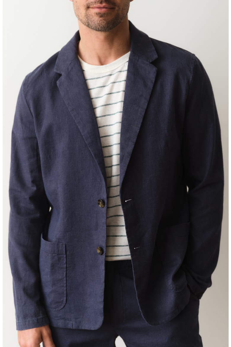 Hemp Blend Blazer, Main, color, NAVY