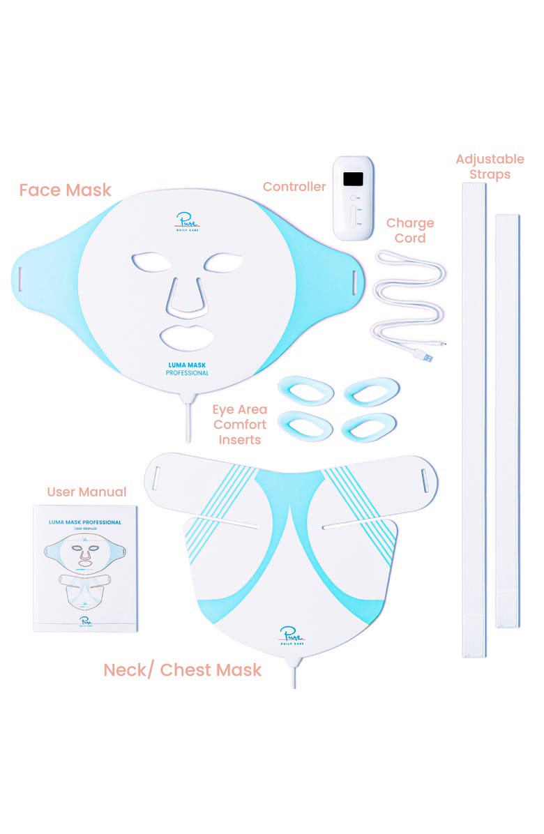 PURE DAILY CARE Luma Mask Professional LED Light Therapy Mask for Face & Neck, Alternate, color,