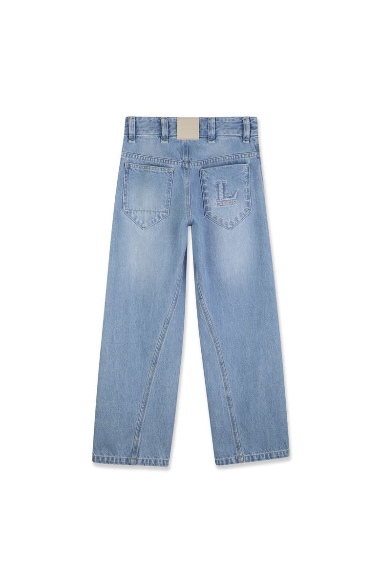 Lanvin Kids Twisted Stitch Denim Pants, Alternate, color, Blue