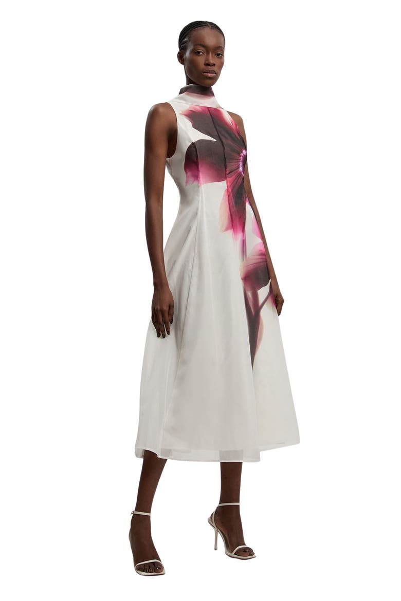 Sleeveless High Neck Midi Dress, Main, color, Pink