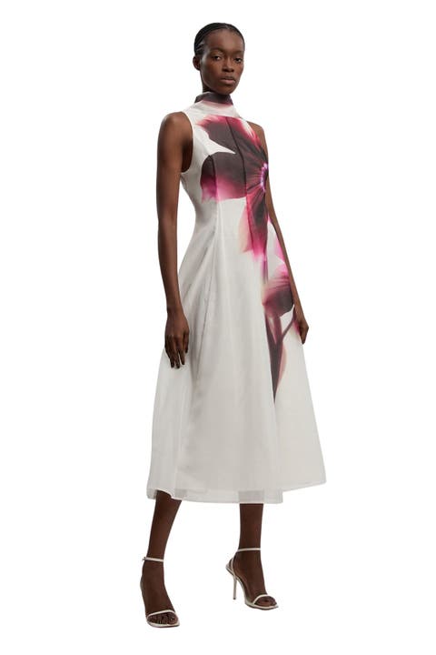 Sleeveless High Neck Midi Dress
