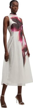 Karen Millen Sleeveless High Neck Midi Dress