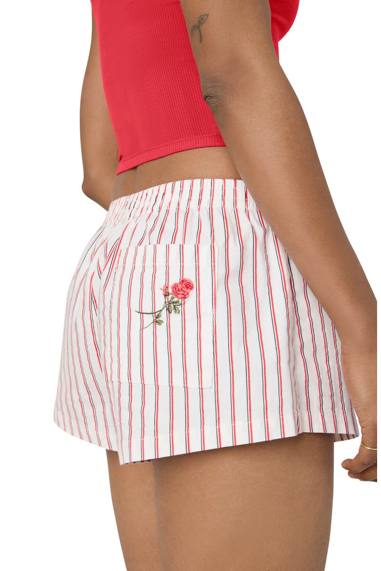Easy Cheeky Stripe Boxer Shorts, Alternate, color, ROSE STRIPE JET STM
