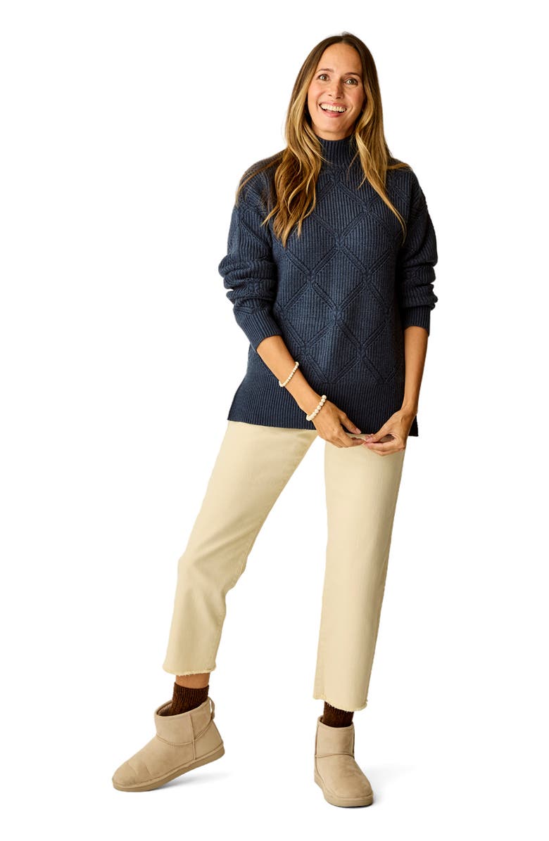 Carve Designs Woodward Allover Sweater, Alternate, color, Navy Heather