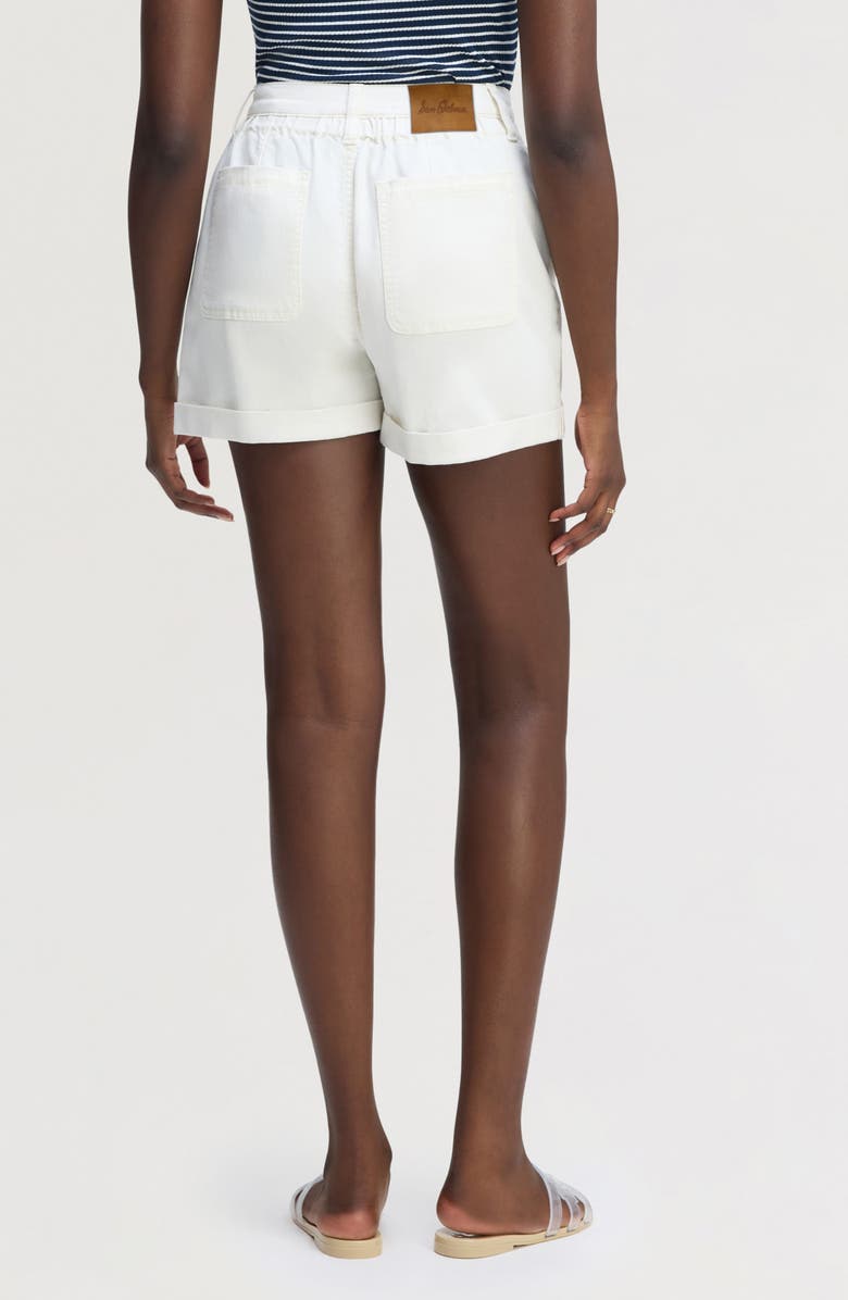 Sam Edelman Embroidered Eyelet Paperbag Waist Denim Shorts, Alternate, color, Ecru