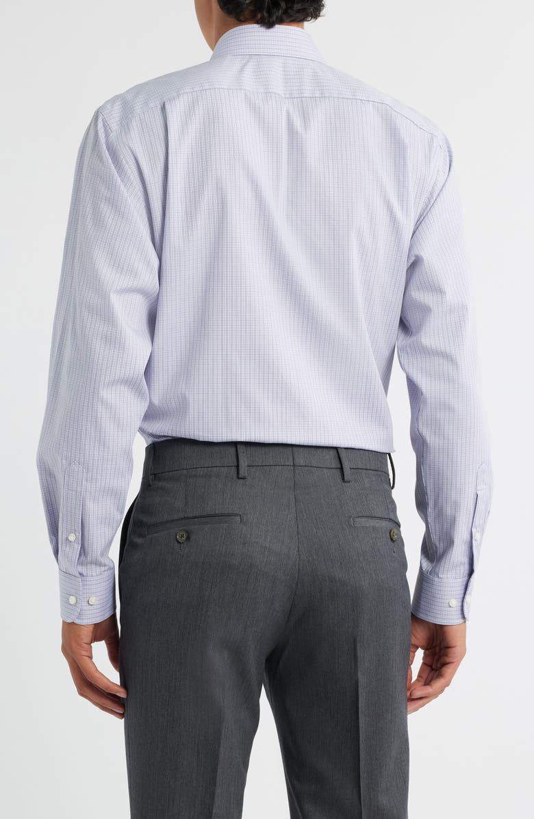 Nordstrom Traditional Fit Microplaid Premium Non-Iron Cotton Dress Shirt, Alternate, color, Purple Antinori Plaid