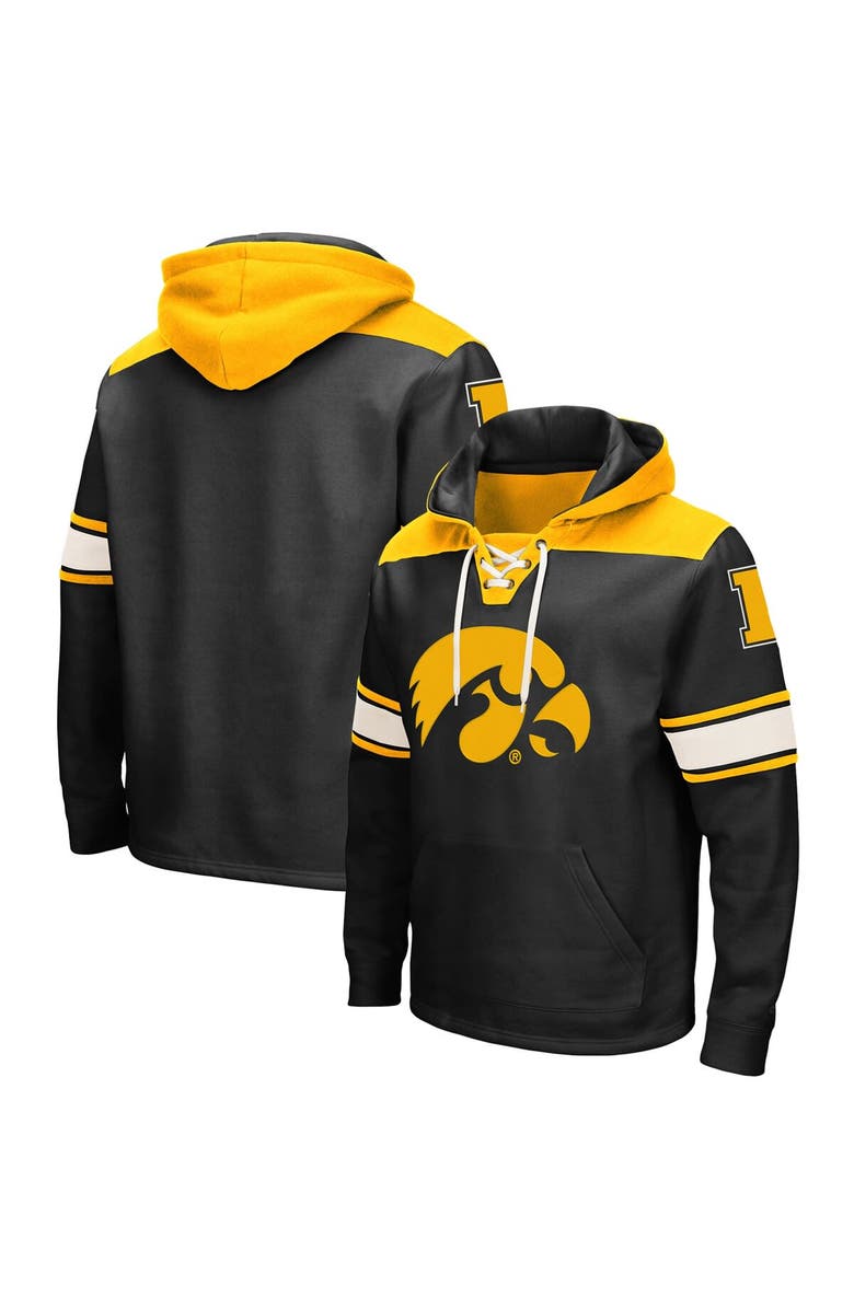 COLOSSEUM Men's Colosseum Black Iowa Hawkeyes 2.0 Lace-Up Pullover Hoodie, Main, color, Black