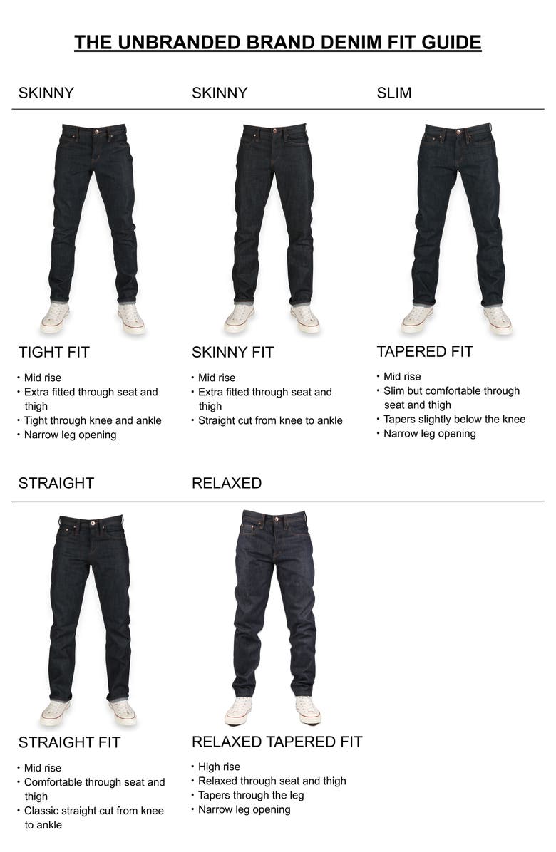 The Unbranded Brand UB121 Selvedge Skinny Fit Jeans, Alternate, color, 