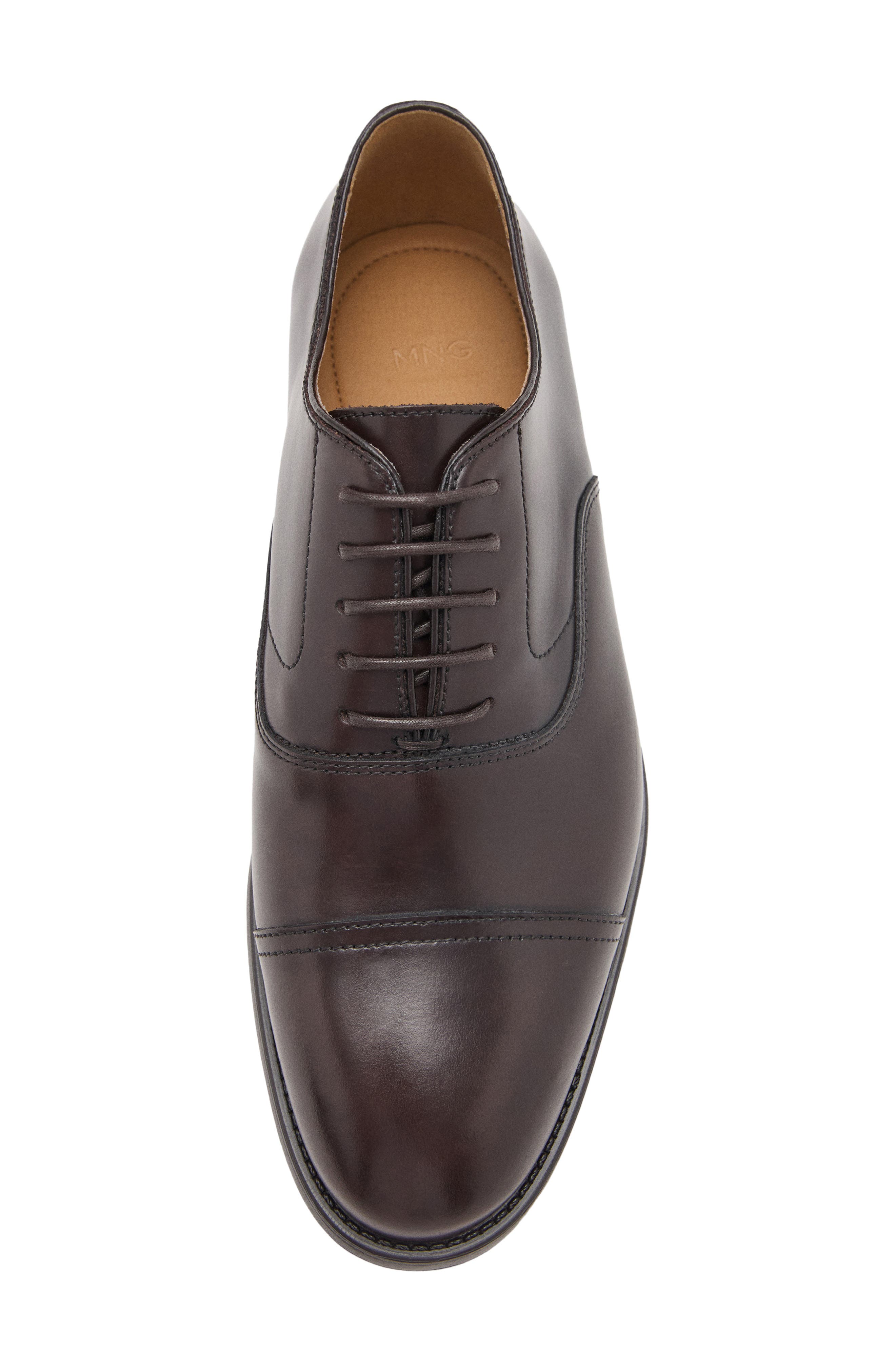 Leather Oxford, Alternate, color, BROWN