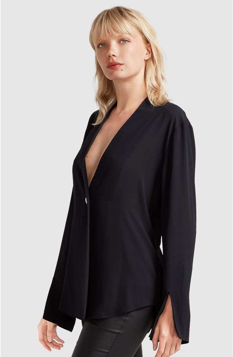 Belle & Bloom Sheer Genius Lightweight Blazer, Alternate, color, Black
