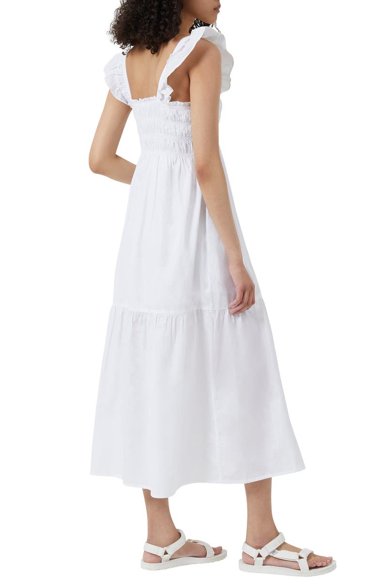 French Connection Isla Smocked Organic Cotton Midi Dress, Alternate, color,