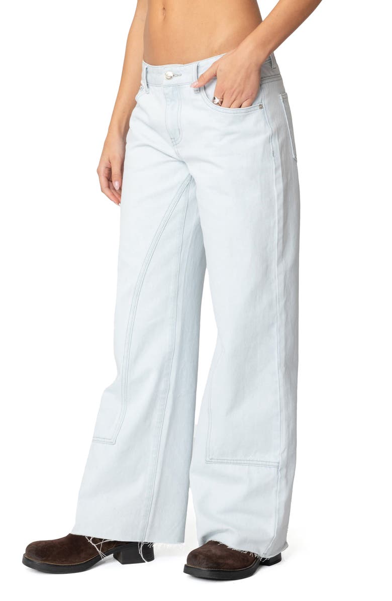 EDIKTED Savanna Low Rise Wide Leg Jeans, Alternate, color, Light-Blue