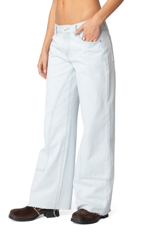 Edikted Savanna Low Rise Wide Leg Jeans In Light-blue