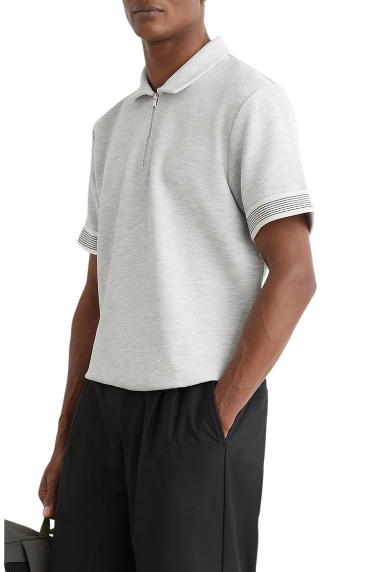 Bruno Quarter Zip Polo, Main, color, GREY MELANGE