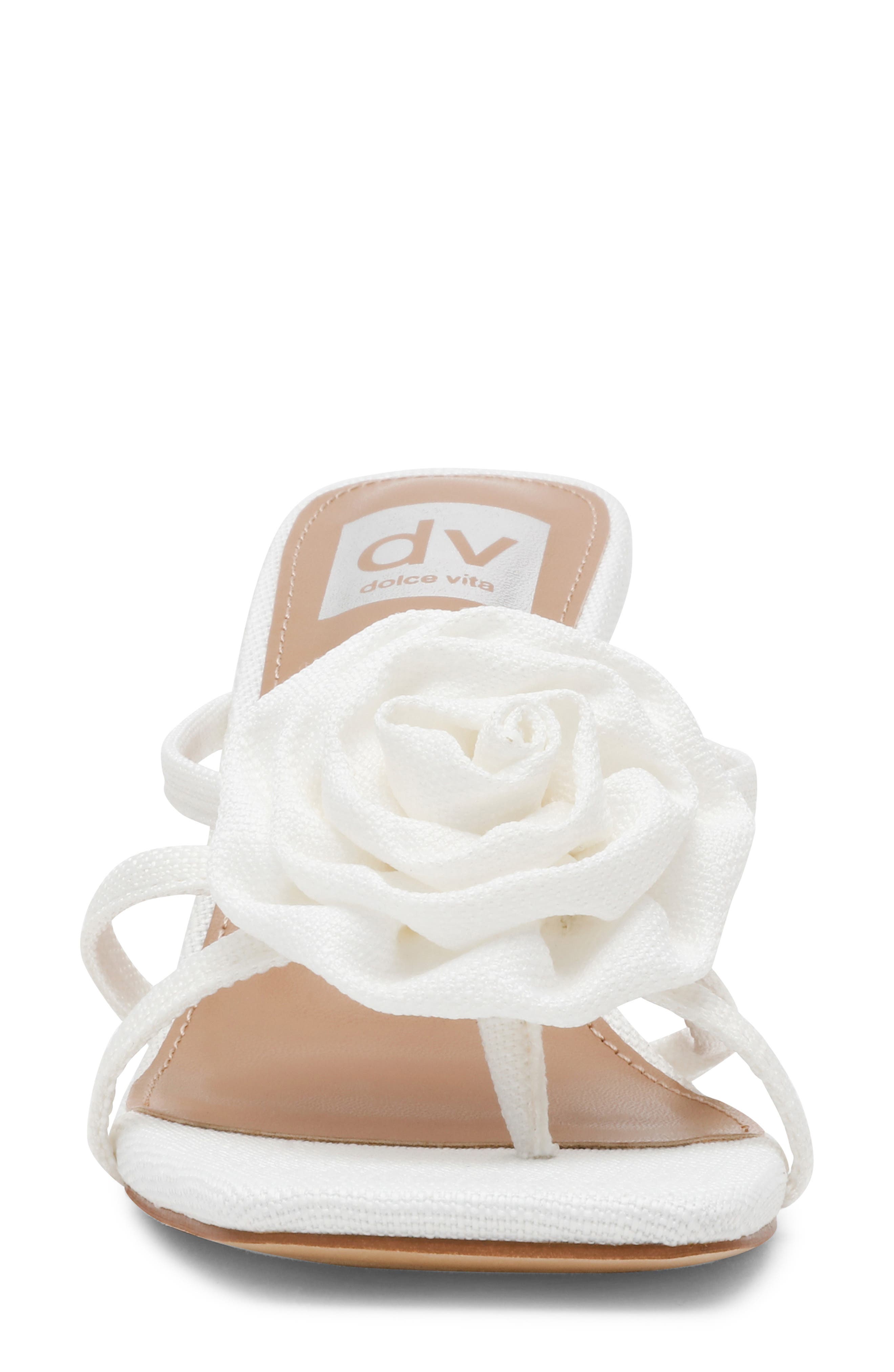 DV by Dolce Vita Zelly Rosette Sandal, Alternate, color, White