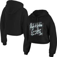 WEAR by Erin Andrews Women's WEAR by Erin Andrews Black Philadelphia Eagles Domestic Cropped Pullover Hoodie