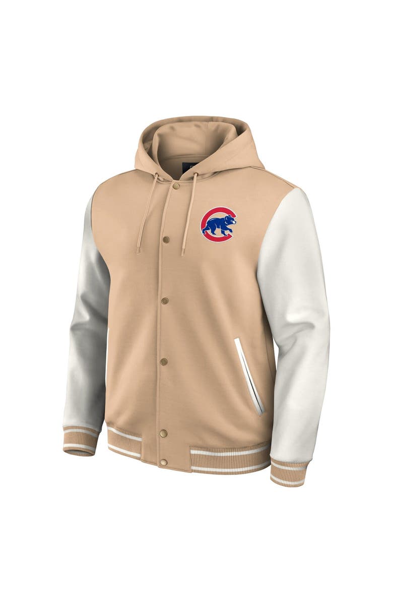 Darius Rucker Collection by Fanatics Men's Darius Rucker Collection by Fanatics Khaki Chicago Cubs Tri-Blend Full-Snap Hoodie Baseball Jacket, Alternate, color, Khaki