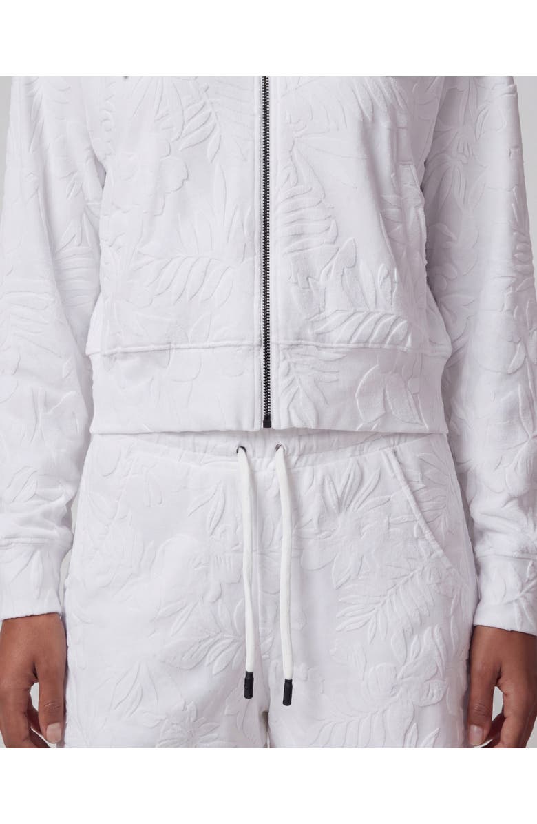 Lords of Harlech Womens Cropped Terry Toweling Zip Hoodie, Alternate, color, White