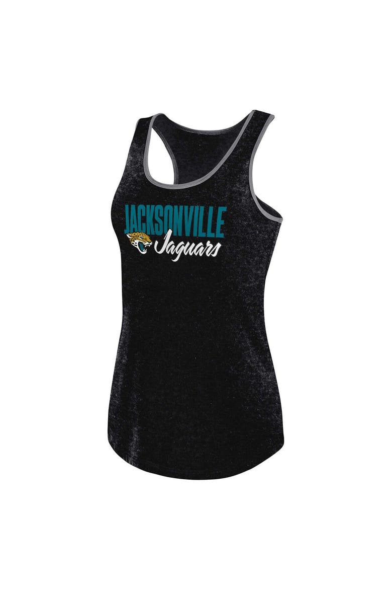 Women's Fanatics Branded Heather Black Jacksonville Jaguars Plus Size Fuel Tank Top, Alternate, color, Heather Black
