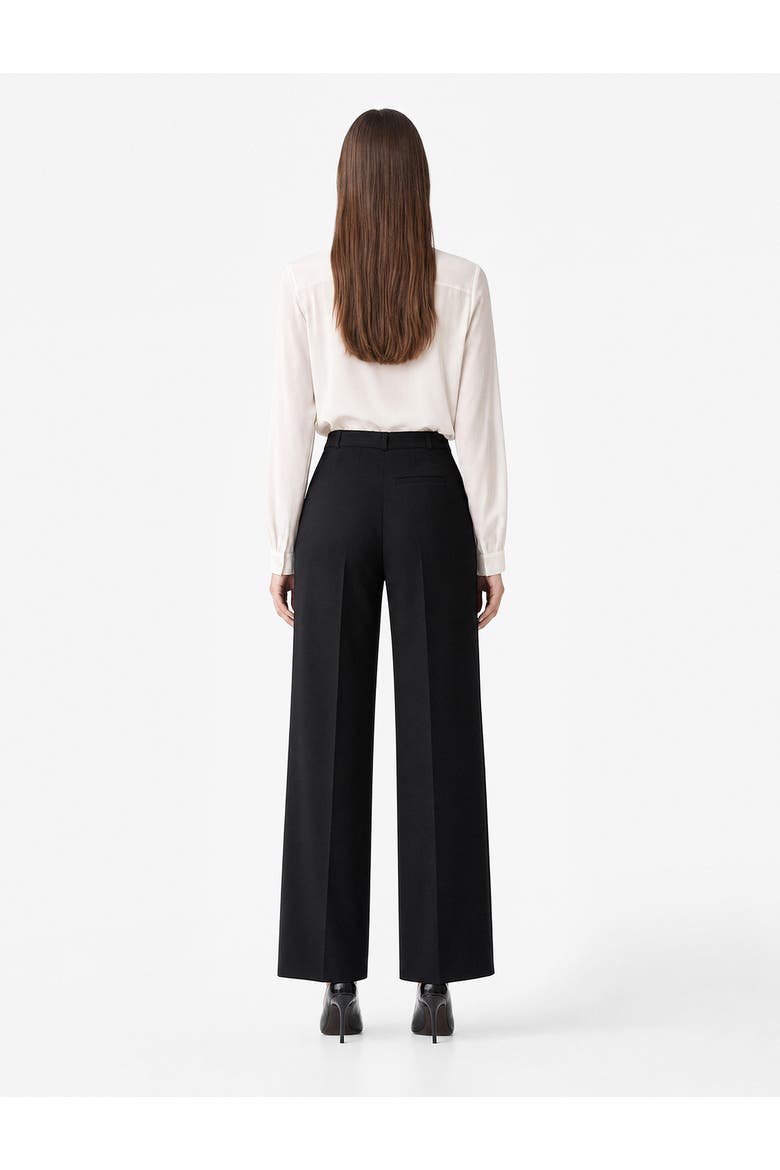 High Rise Wide Leg Tailored Trousers with Pockets, Alternate, color, BLACK