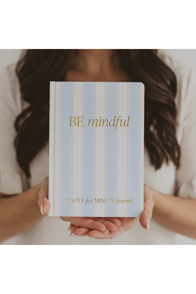 Be Mindful Guided Journal, Alternate, color, Blue Stripe