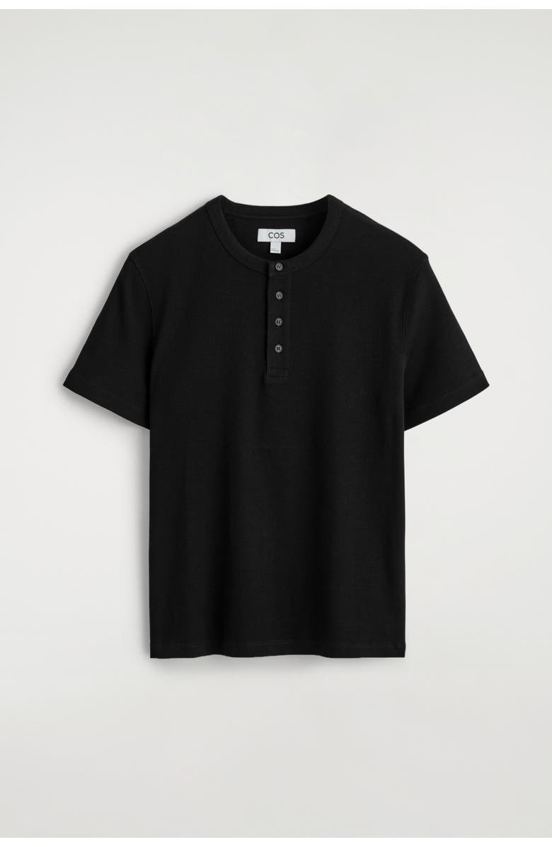 COS Slim-Fit Ribbed Henley T-Shirt, Alternate, color, 