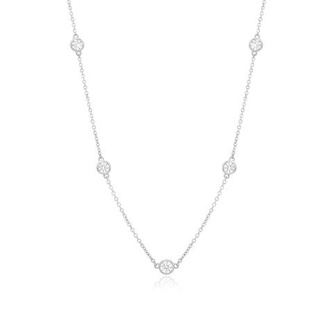 Long CZ Station Chain Necklace