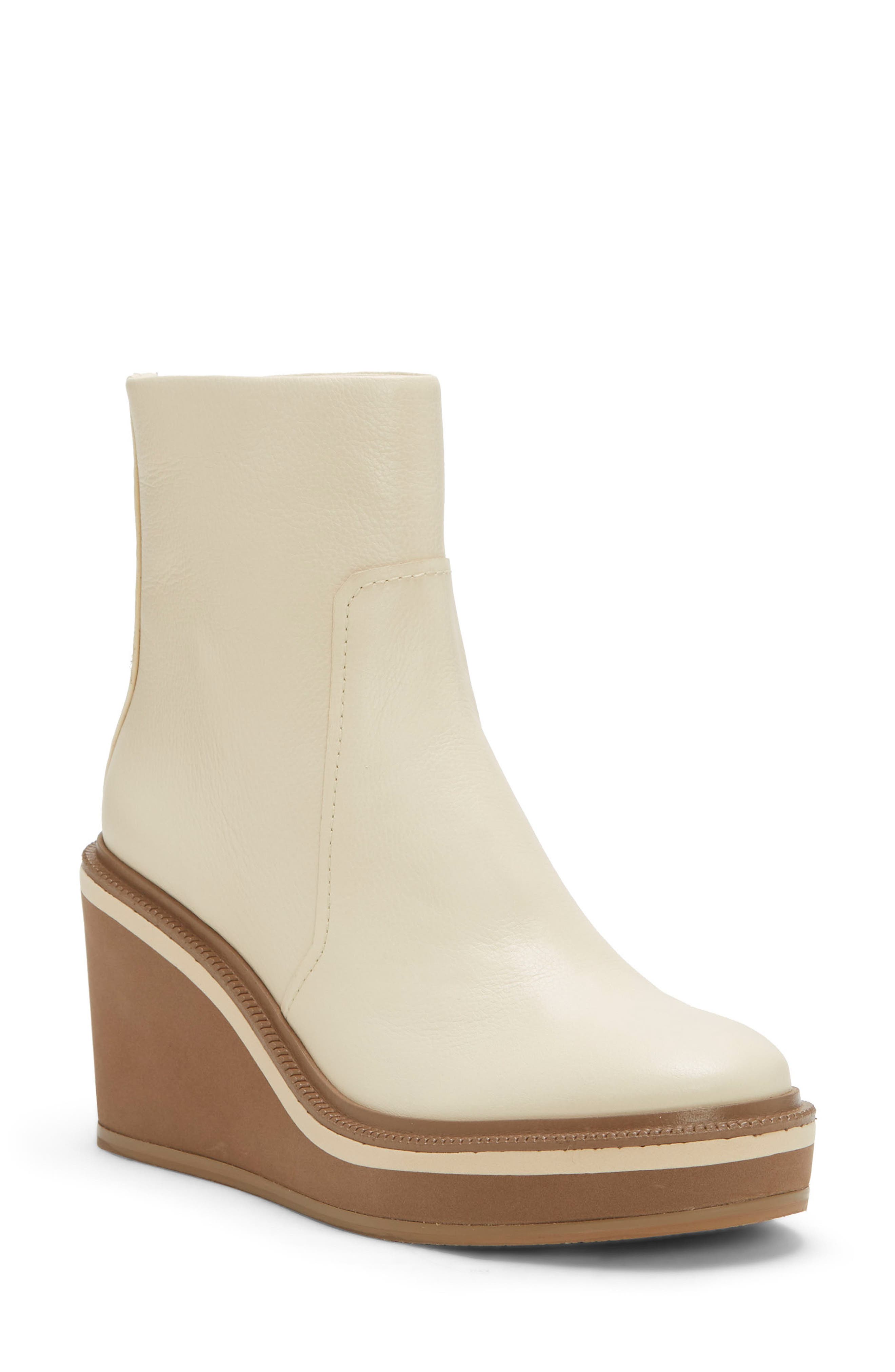 Sanji Platform Wedge Bootie, Main, color, WHITE