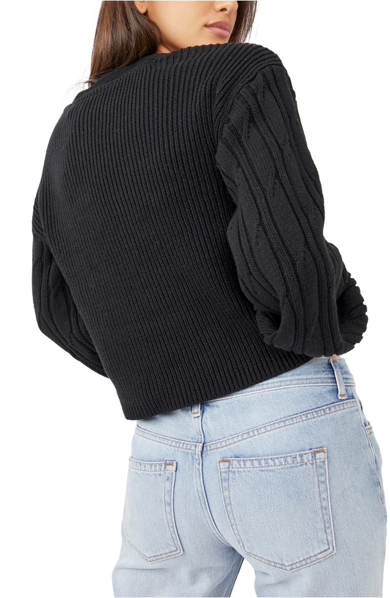 Free People When It Rains Cotton V-Neck Sweater, Alternate, color, 