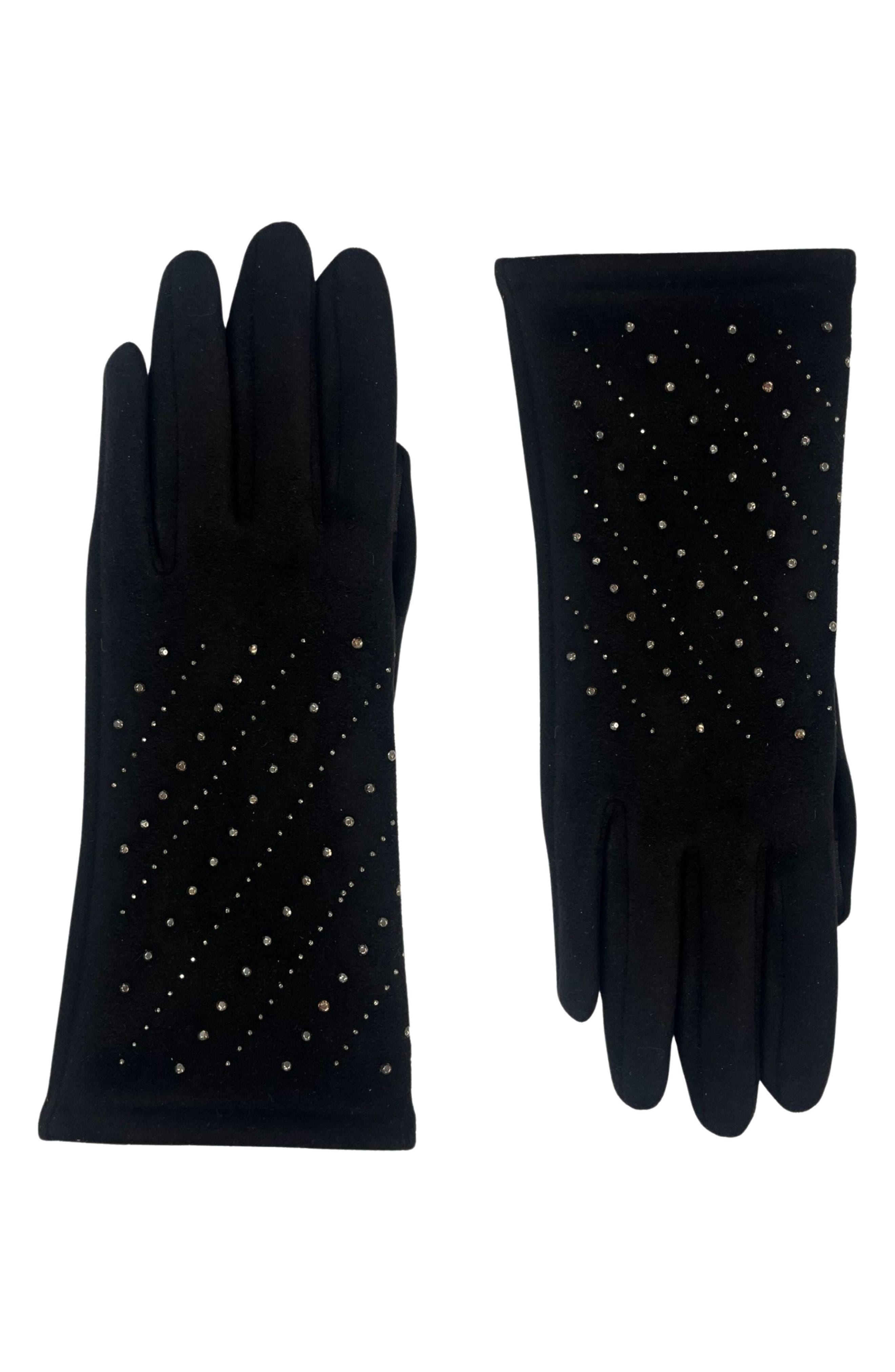 MARCUS ADLER Rhinestone Jersey Touchscreen Gloves