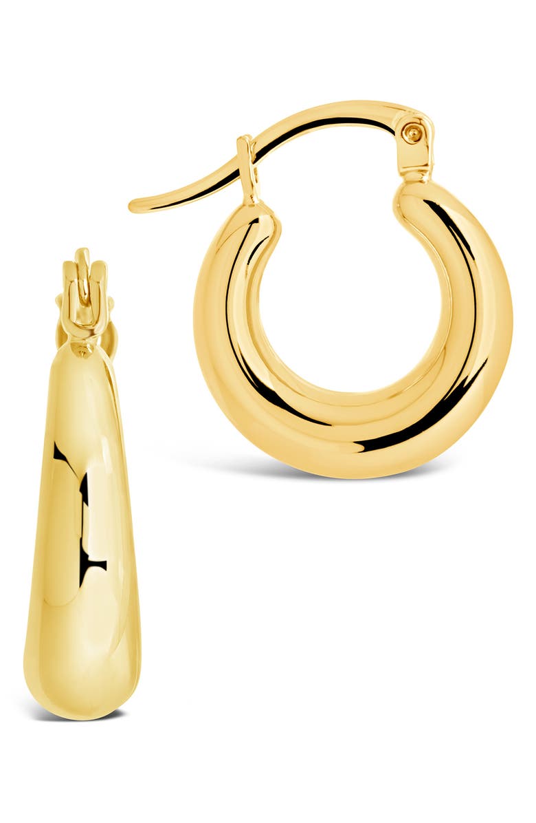 Sterling Forever Graduated Tube Hoop Earrings, Alternate, color, Gold