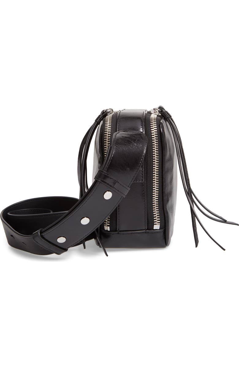 AllSaints Vincent Shiny Leather Crossbody Bag, Alternate, color,