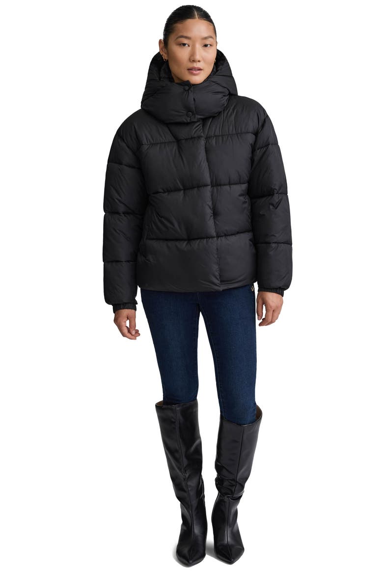 Cire Wonder Puffer Jacket with Removable Hood, Alternate, color, BLACK