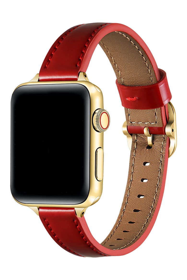 Carmen Patent Leather Watchband, Alternate, color, CRIMSON
