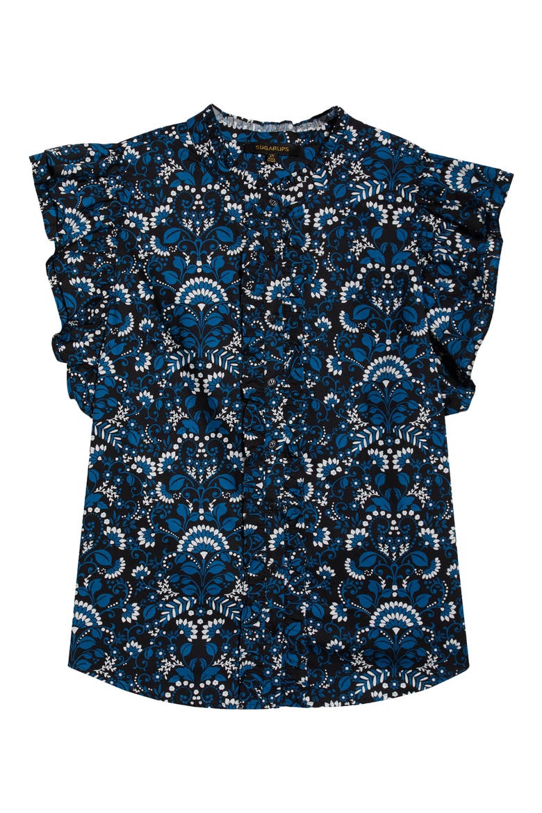 Etta Floral Print Sleeveless Top, Alternate, color, TEAL-MULTI