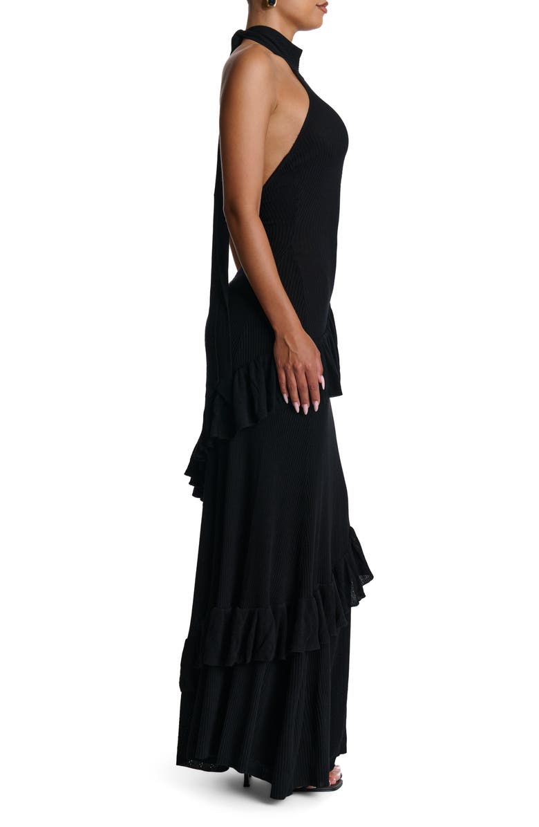 Naked Wardrobe Pointelle Halter Maxi Dress, Alternate, color, 
