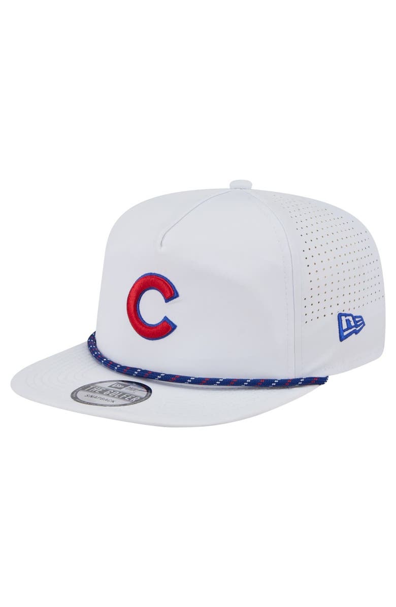 New Era Men's New Era White Chicago Cubs Perforated Golfer Snapback Hat, Alternate, color, 