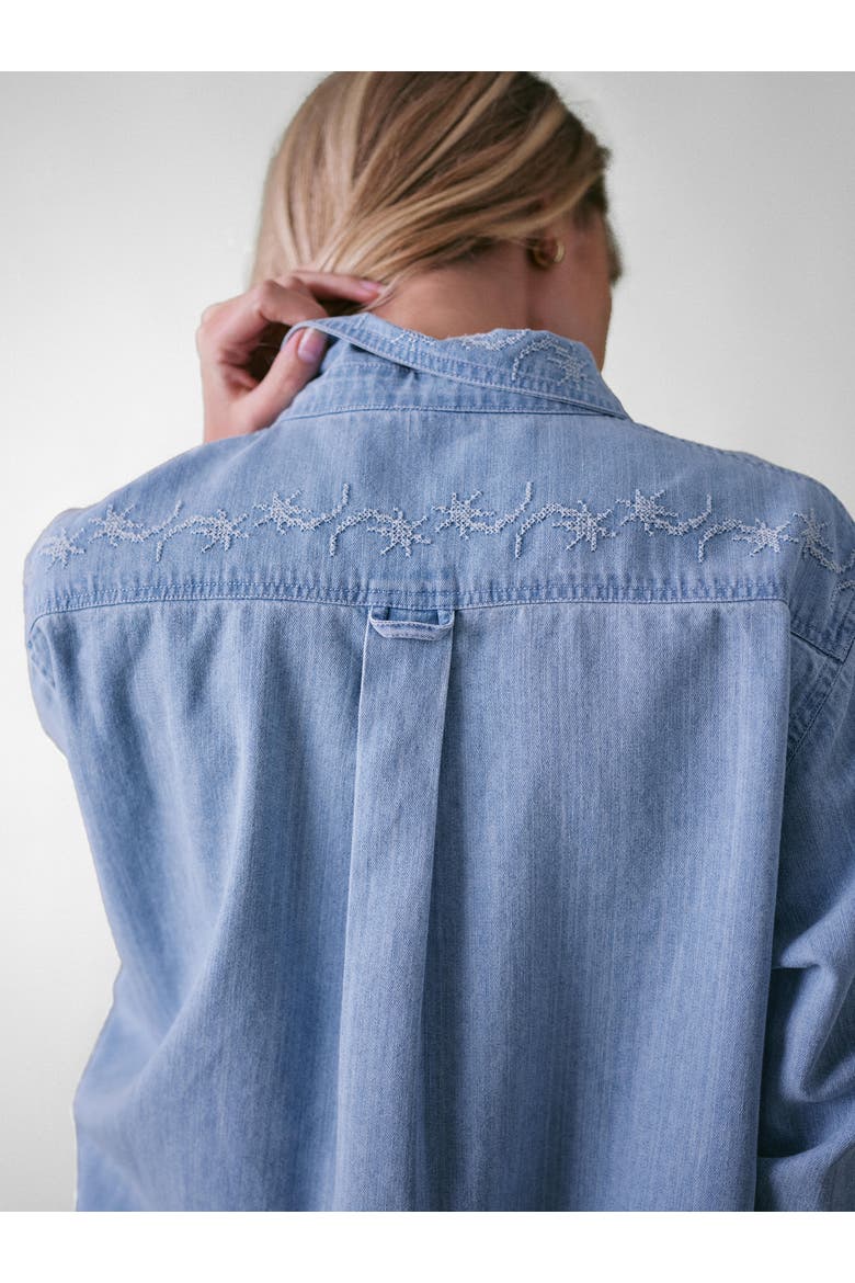 Stella Denim Blouse, Alternate, color, Light Denim Blue