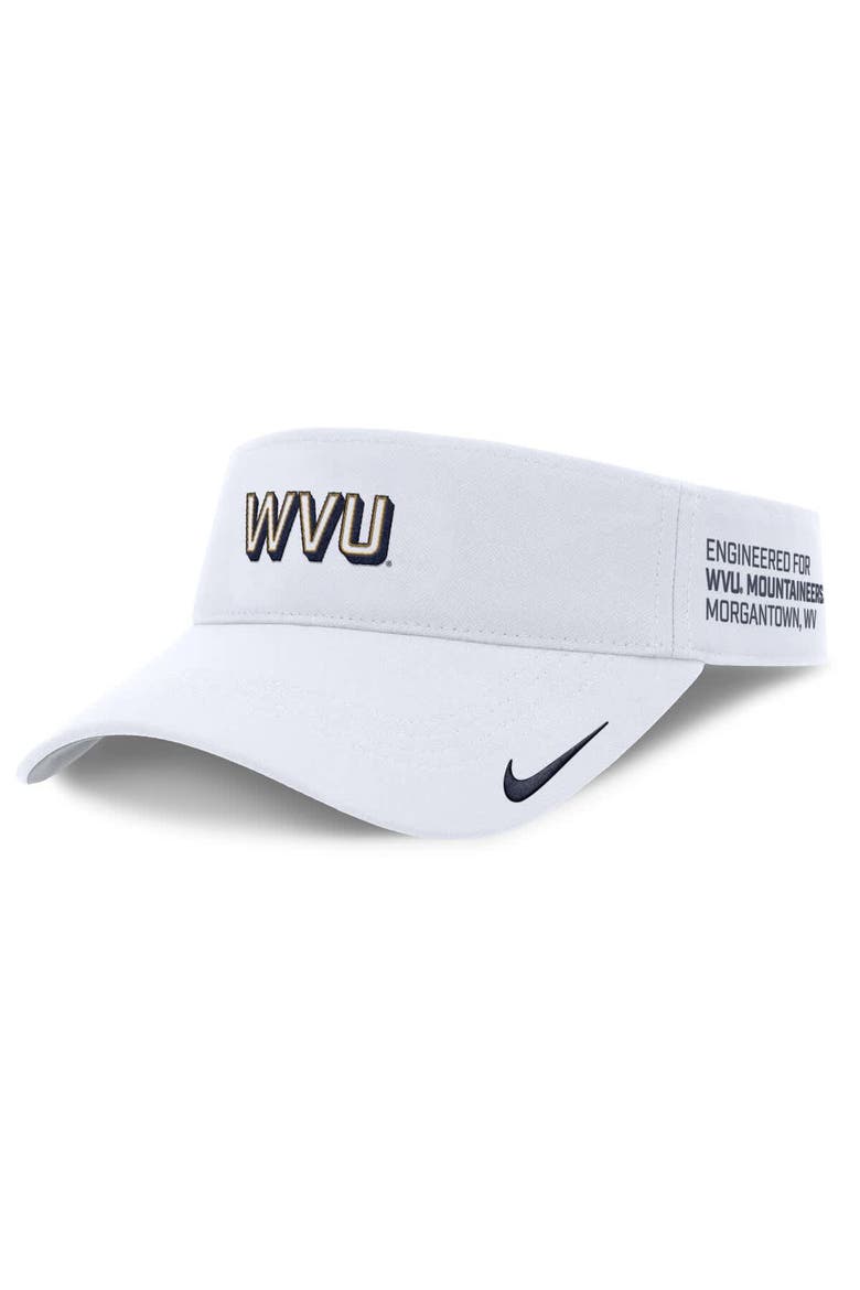 Men's Nike White West Virginia Mountaineers 2025 On-Field Gameday Performance Ace Adjustable Visor, Main, color, White