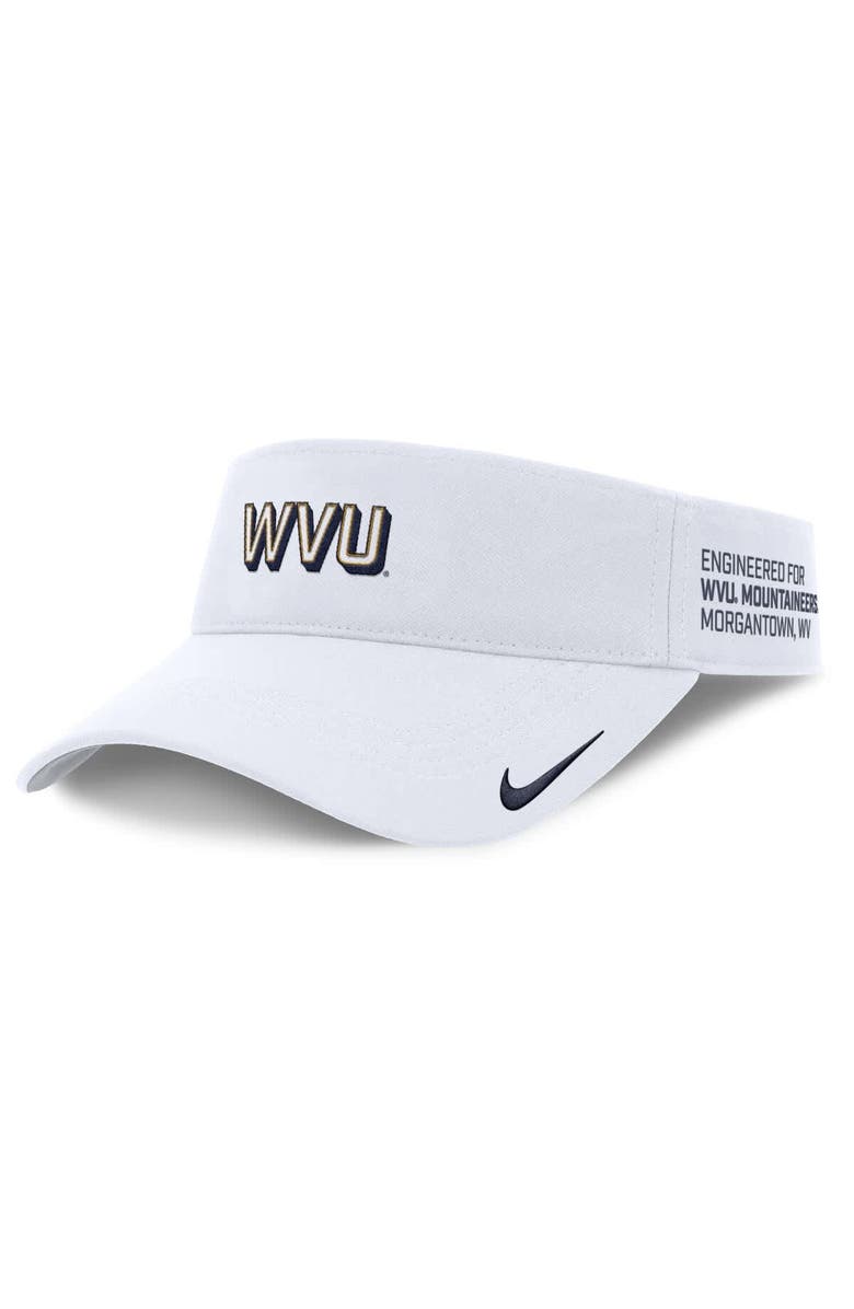 Nike Men's Nike White West Virginia Mountaineers 2025 On-Field Gameday Performance Ace Adjustable Visor, Main, color, White