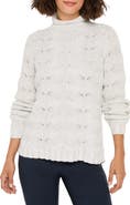 NIC+ZOE Sparkle Cable Stitch Cotton Blend Sweater