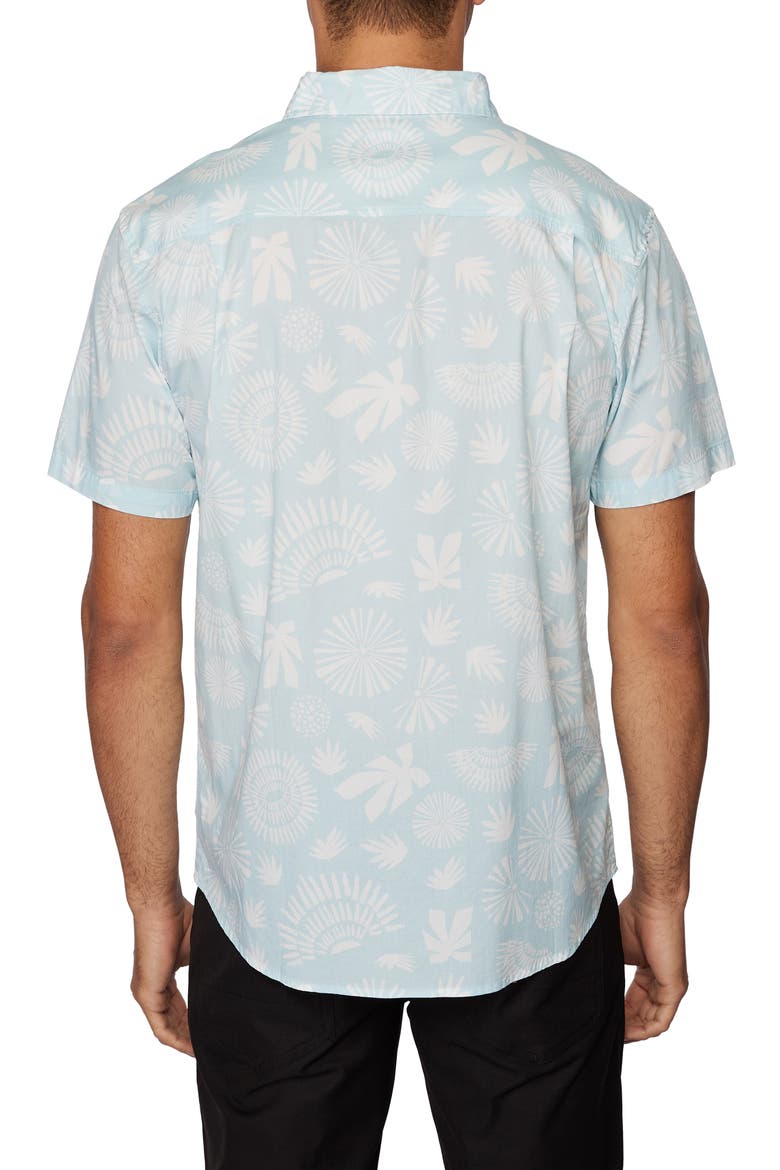 Cosmos Short Sleeve Stretch Cotton Button-Up Shirt, Alternate, color, PALE BLUE