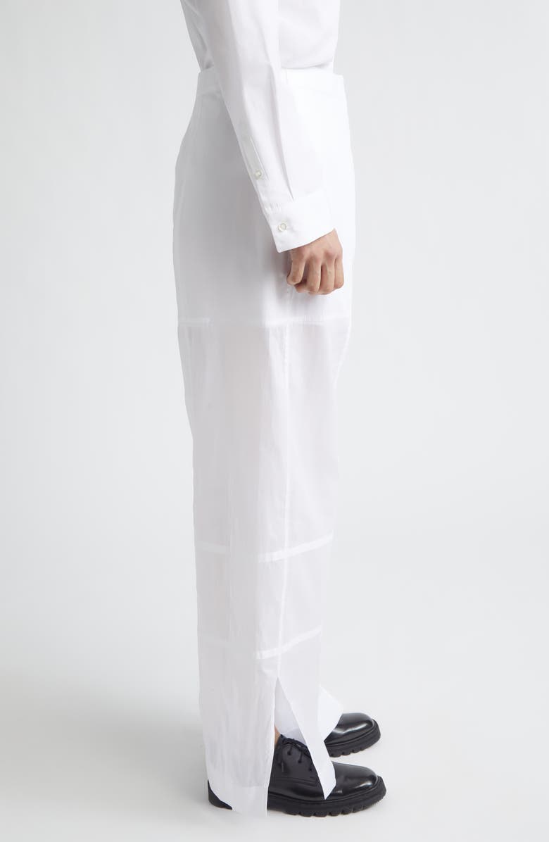 Jil Sander Multicut Cotton Pants, Alternate, color, Optic White
