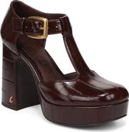 Circus NY by Sam Edelman Idalia Croc Embossed Faux Leather T-Strap Pump