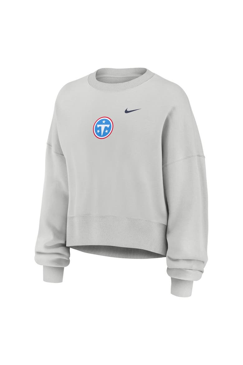 Women's Nike  Gray Tennessee Titans Oversized Primetime Phoenix Fleece Sweatshirt, Alternate, color, Gray