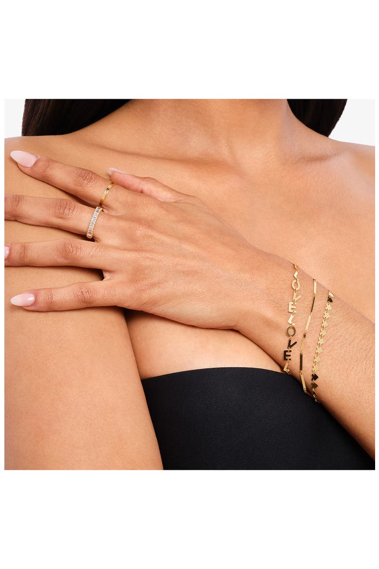 14K Gold Laser Heart Chain Bracelet, Alternate, color, YELLOW GOLD