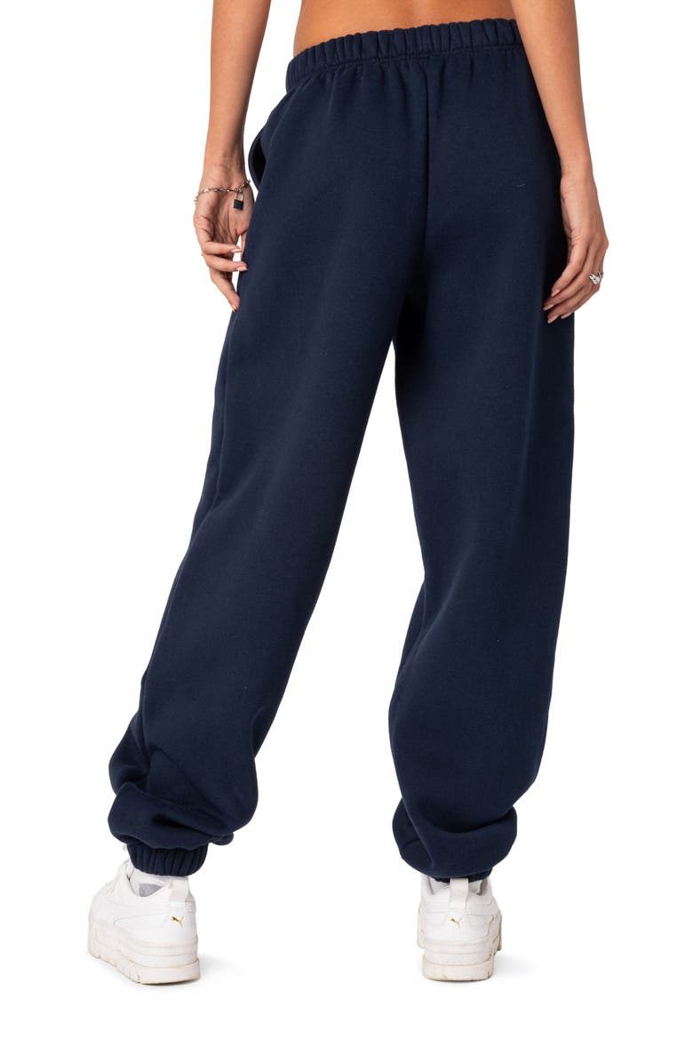 Clark Oversize Cotton Blend Sweatpants, Alternate, color, NAVY